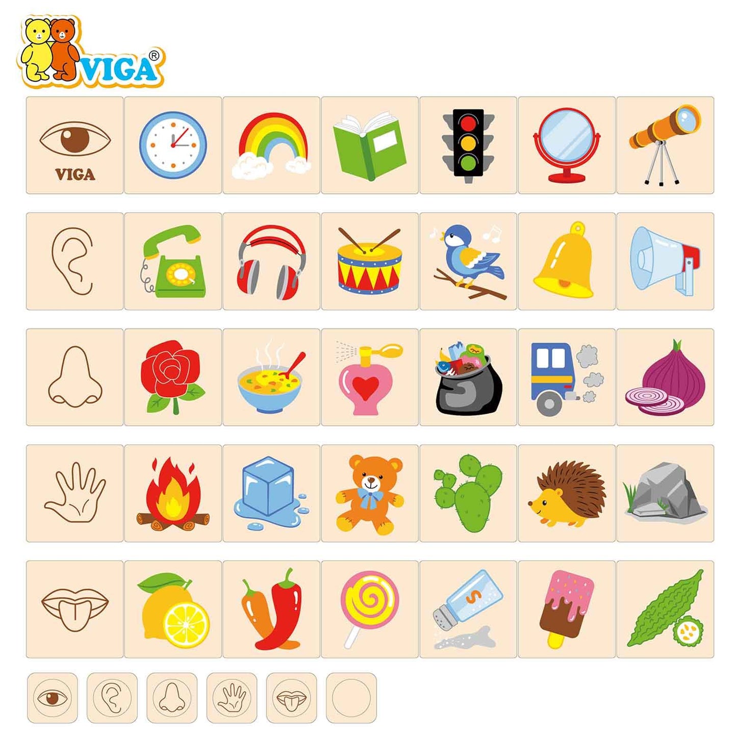 Viga Learning Senses Puzzle Set