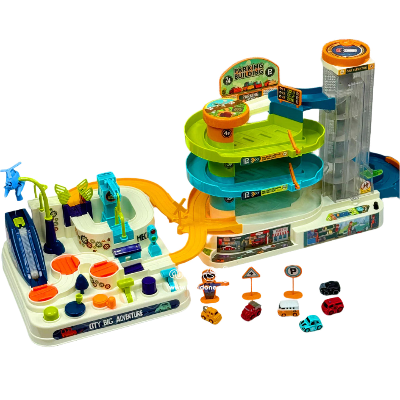 Multi-store car park with mechanized city