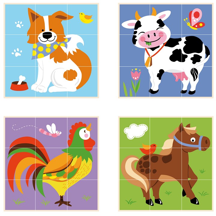 Stacking Cube Puzzle Farm Animals