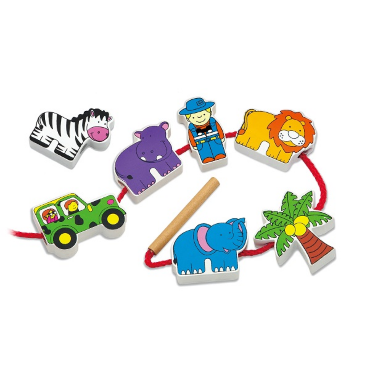 Viga Lacing Blocks - Zoo