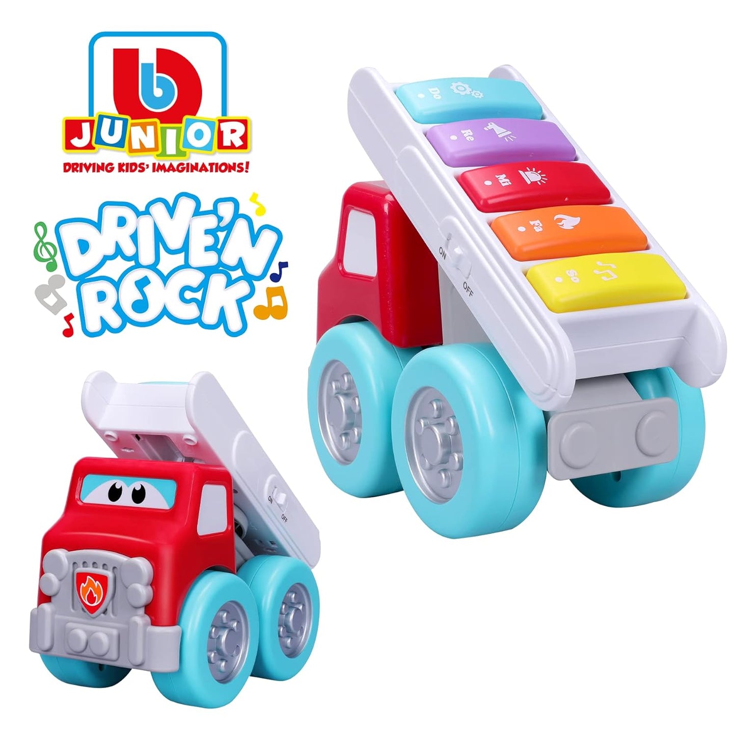 BBJunior Animagic BBJunior Drive 'N Rock Fire Truck With Piano Toy Car