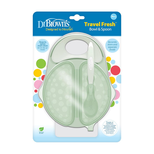Dr. Brown's Travel Fresh Bowl and Snap-in Spoon for Toddler Feeding On the Go