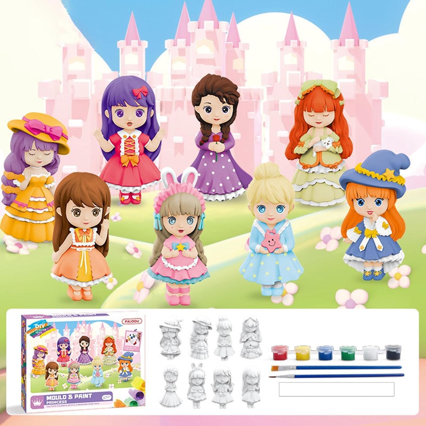 طقم حرفة الطلاء الجص | 8 قطع ألعاب فنية قابلة للطلاء