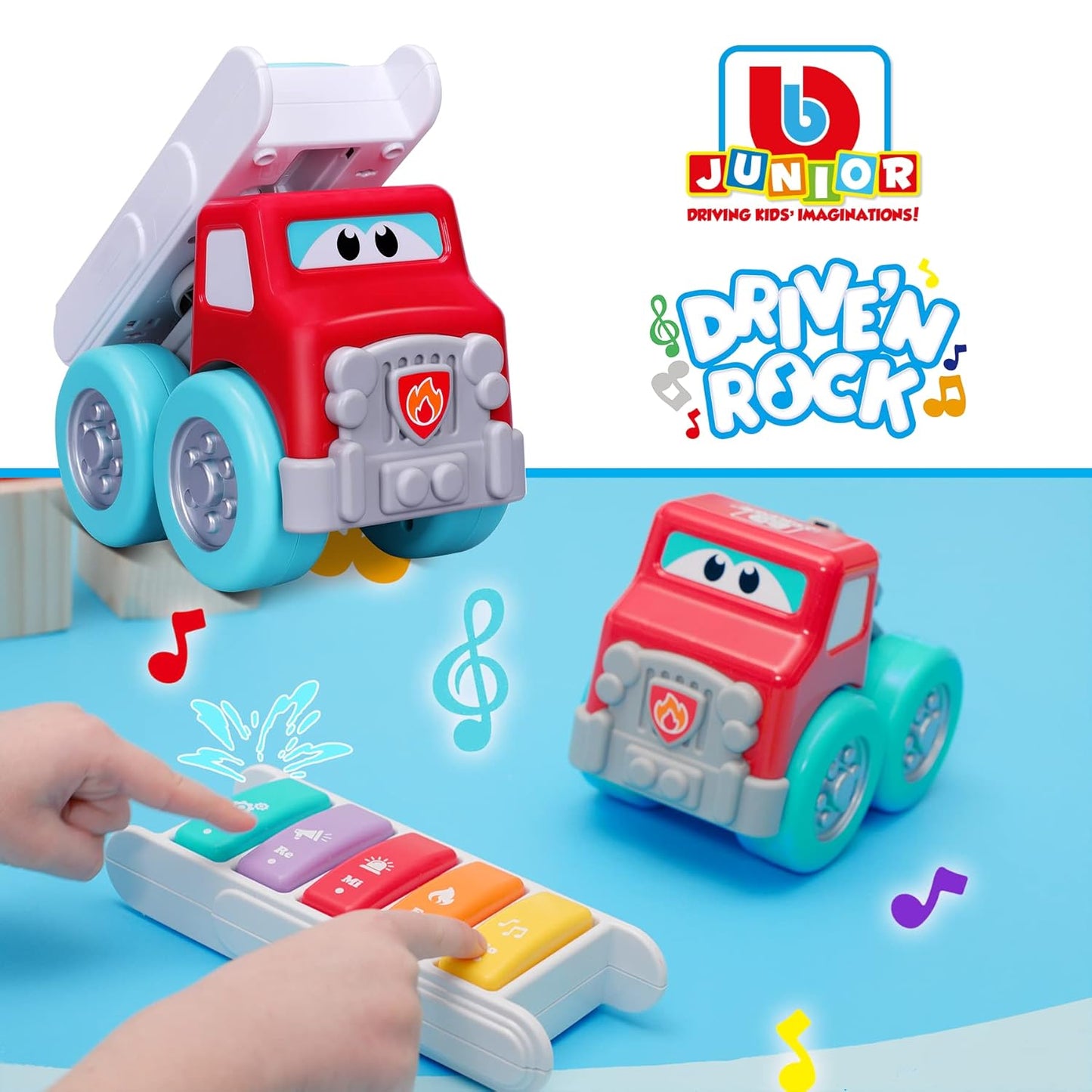 BBJunior Animagic BBJunior Drive 'N Rock Fire Truck With Piano Toy Car