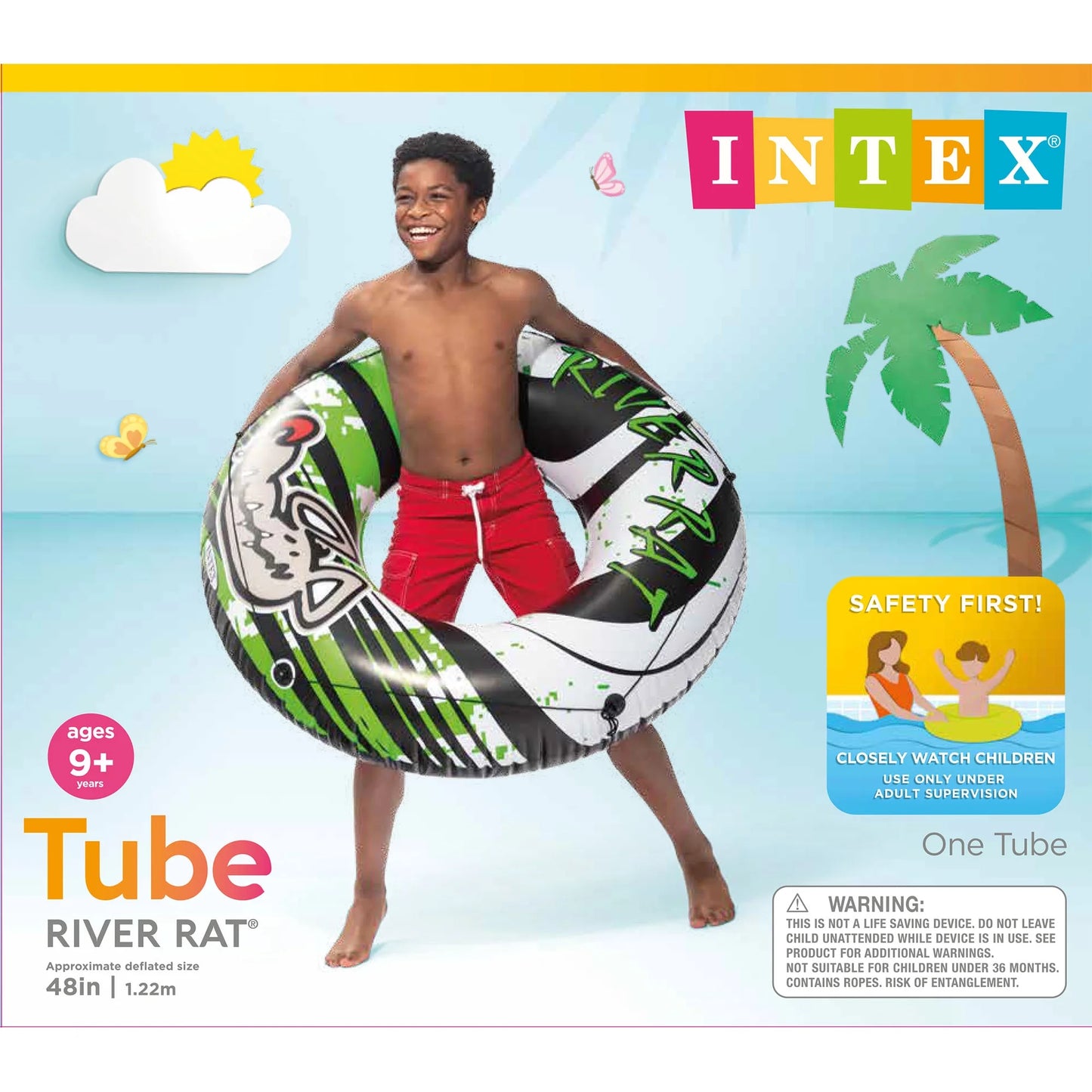 INTEX River Rat Inflatable Floating Tube Raft