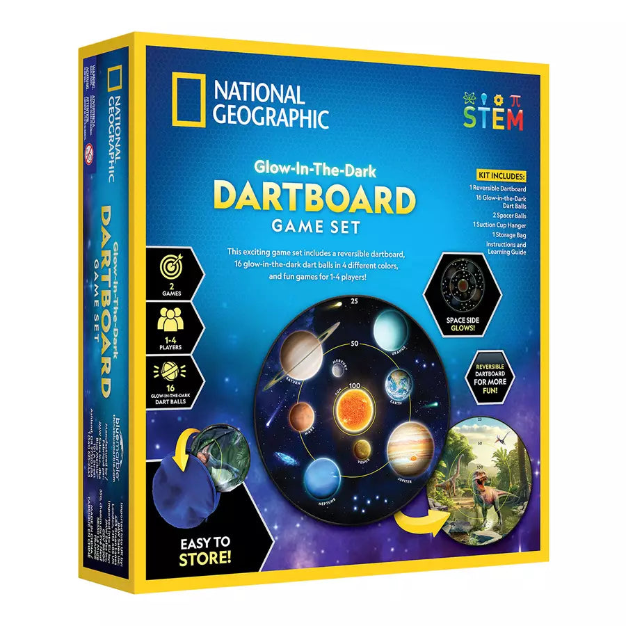 National Geographic Glow In The Dark Dartboard Game Set