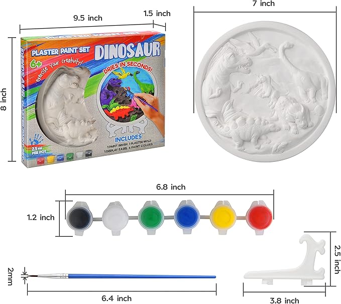 Plaster medallion to paint - Dinosaur