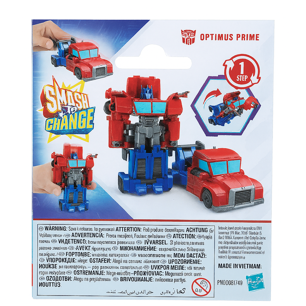 Transformers Earthspark 1-Step Smash Changers Optimus Prime Action Figure