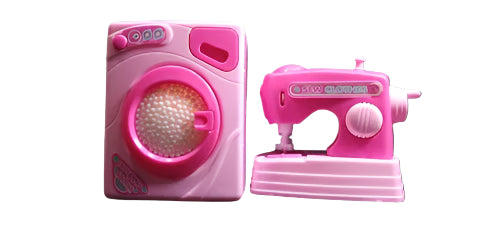 مجموعة لعبة الغسالة وآلة الخياطة مع الحركة والضوء