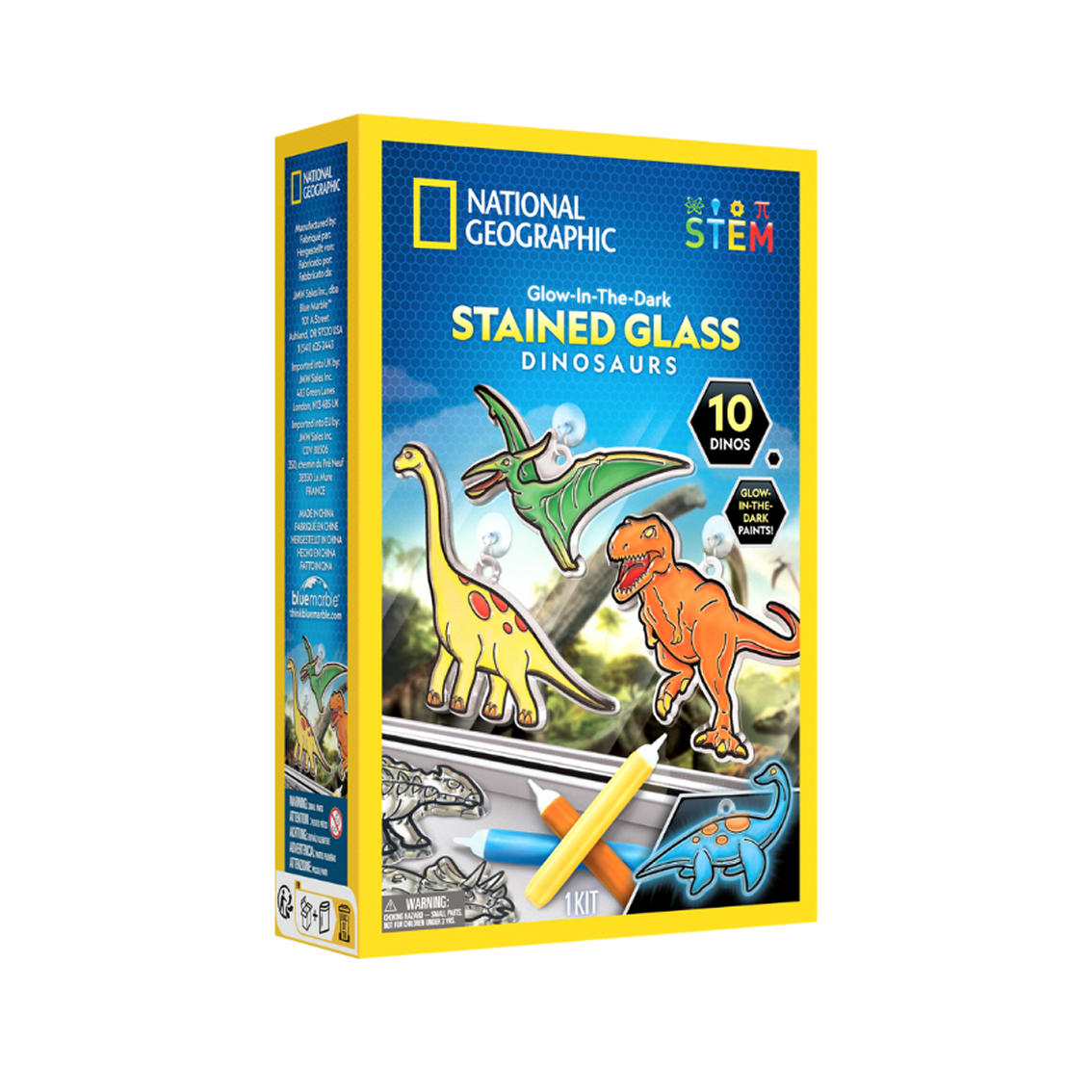 NATIONAL GEOGRAPHIC Glow in the Dark Dinosaur Stained Glass Art Kit