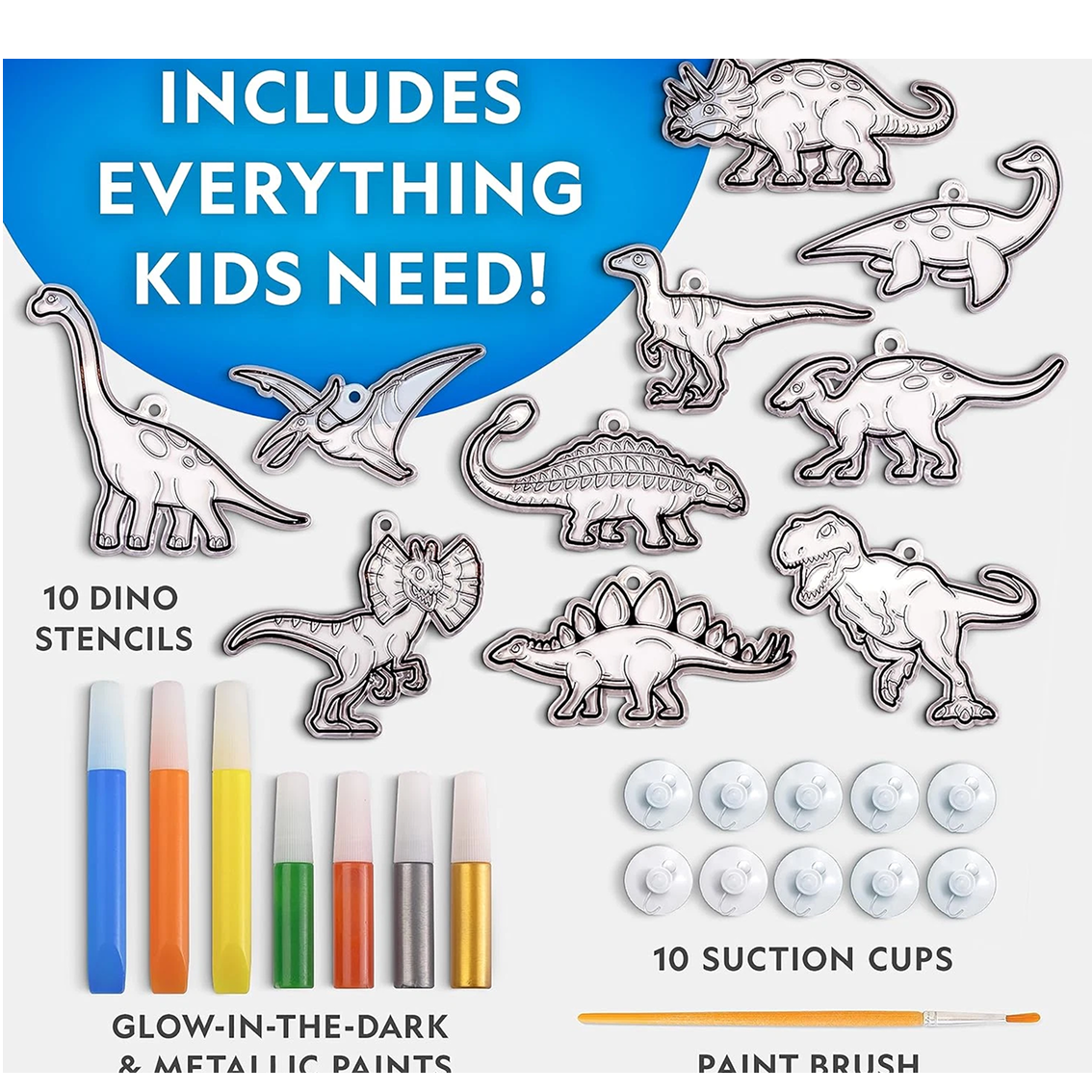 NATIONAL GEOGRAPHIC Glow in the Dark Dinosaur Stained Glass Art Kit