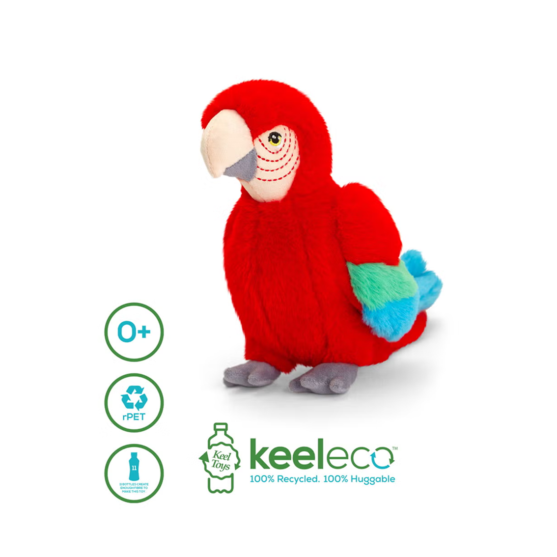 Keeleco Parrot 20cm Soft Toy Plush Toy