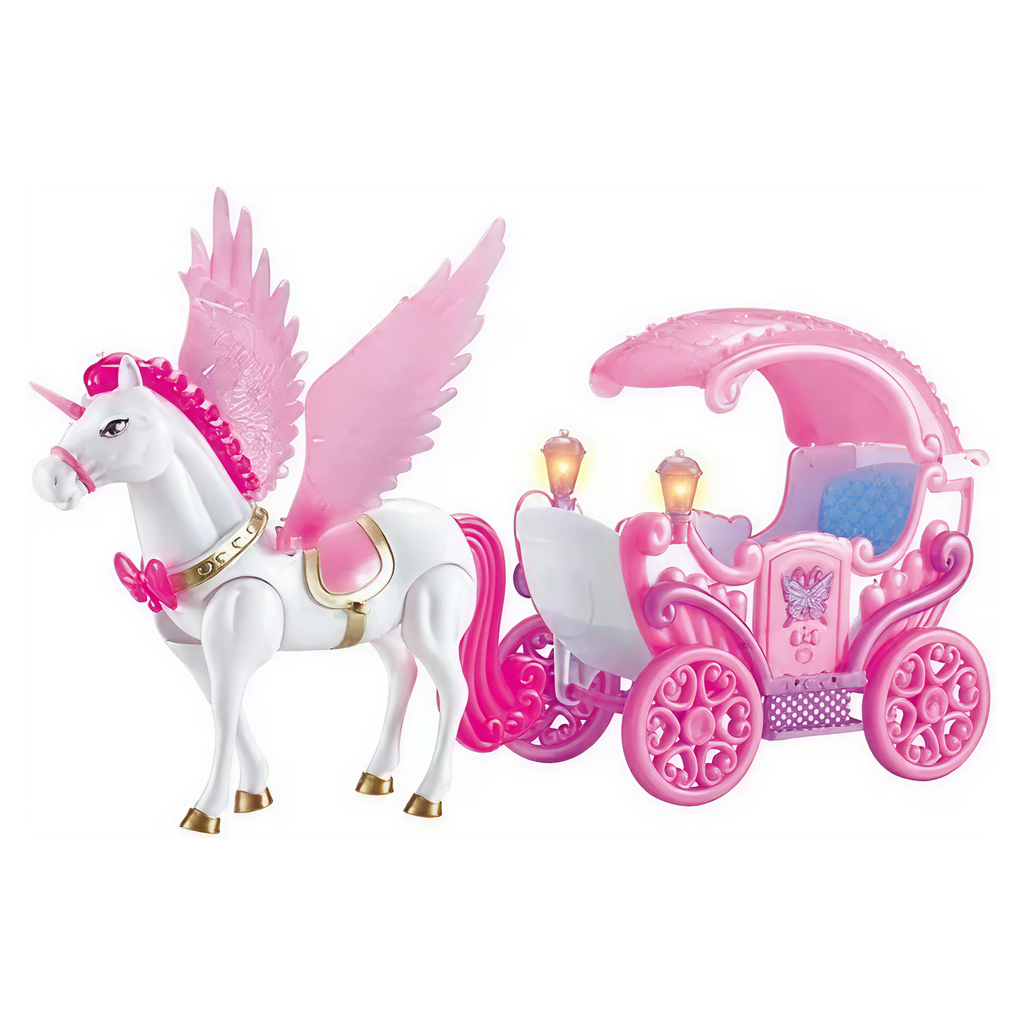 Sam Toys Walking Unicorn with Carriage Doll and Music