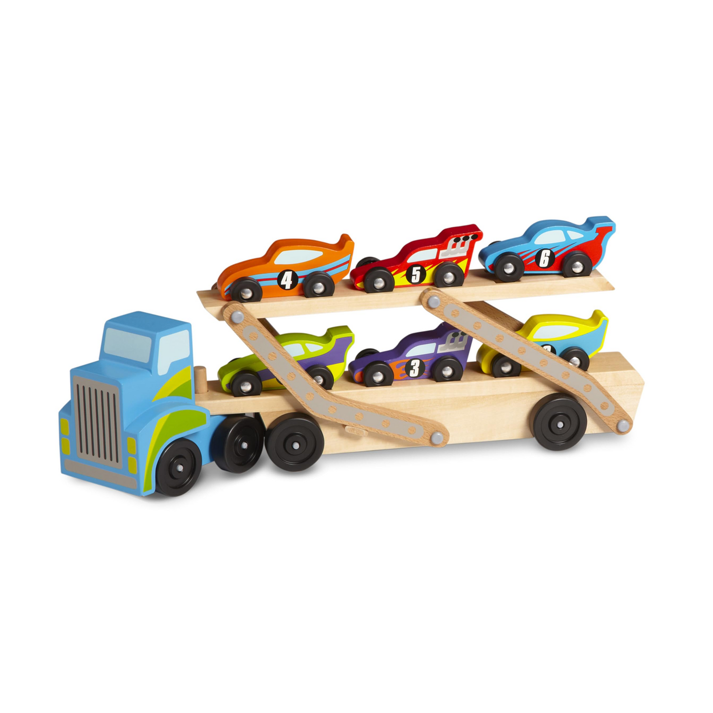 Melissa DougMega Race Car Carrier Wooden Tractor and Trailer