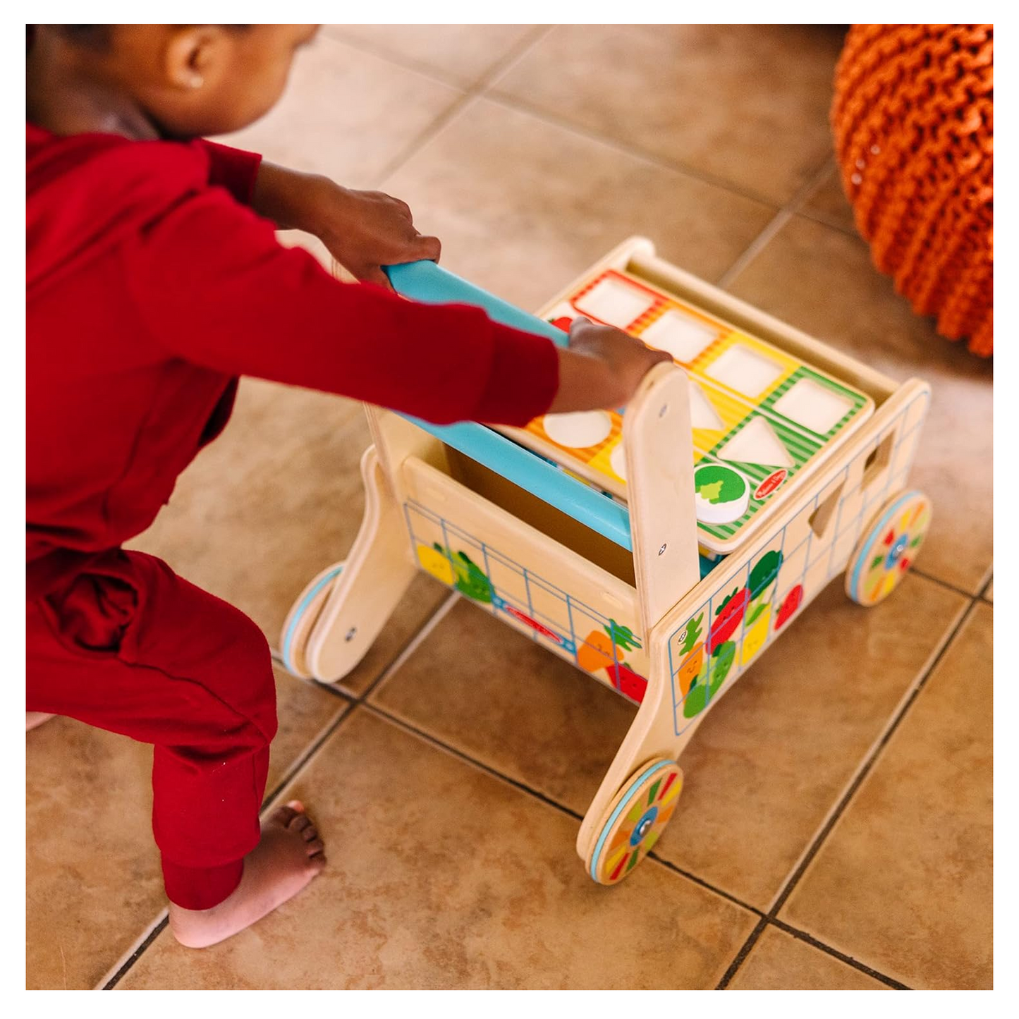 Melissa & Doug Wooden Shape Sorting Grocery Cart