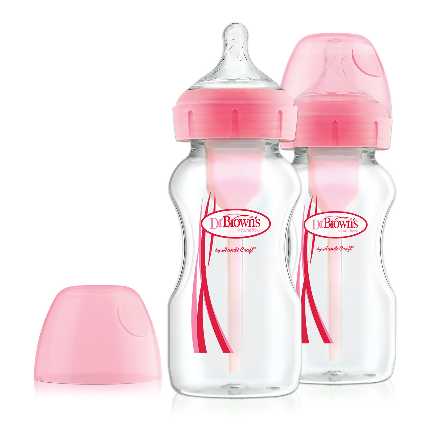 Dr.Brown's 9 oz/270 ml PP WideNeck Options+ Pink Bottle 2pc