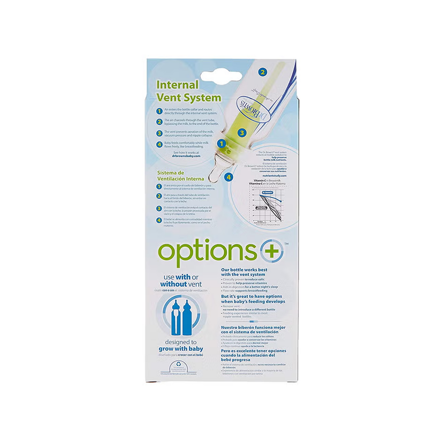 Dr.Brown's 8 oz/250 ml PP Narrow Options + Bottle  Blue 2Pc