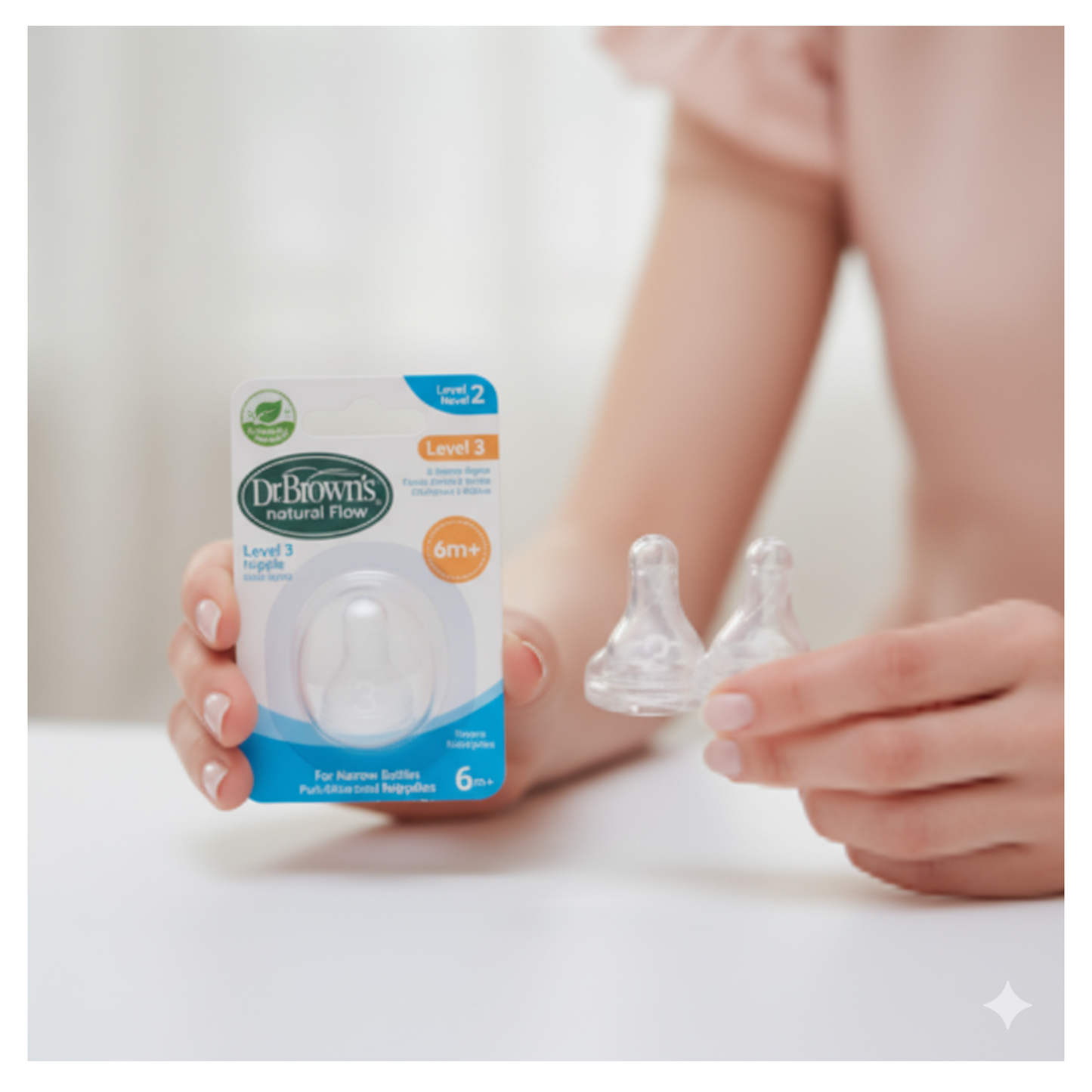 Dr.Brown's Level3 Silicone Narrow Nipple 2Pc