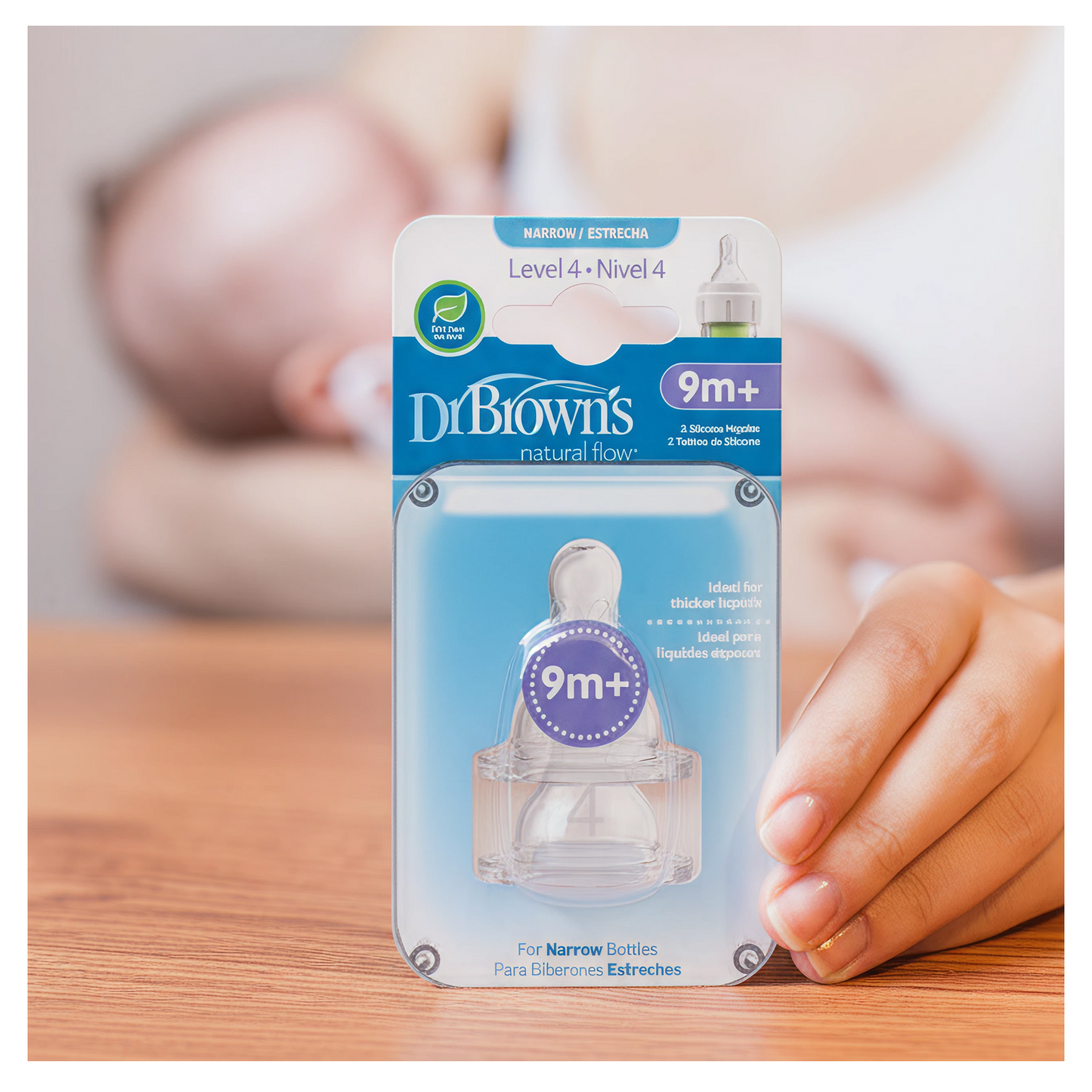 Dr.Brown's Level4 Silicone Narrow Nipple 2Pc