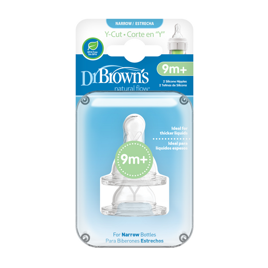 Dr.Brown's YCut Silicone Narrow Nipple 2Pc