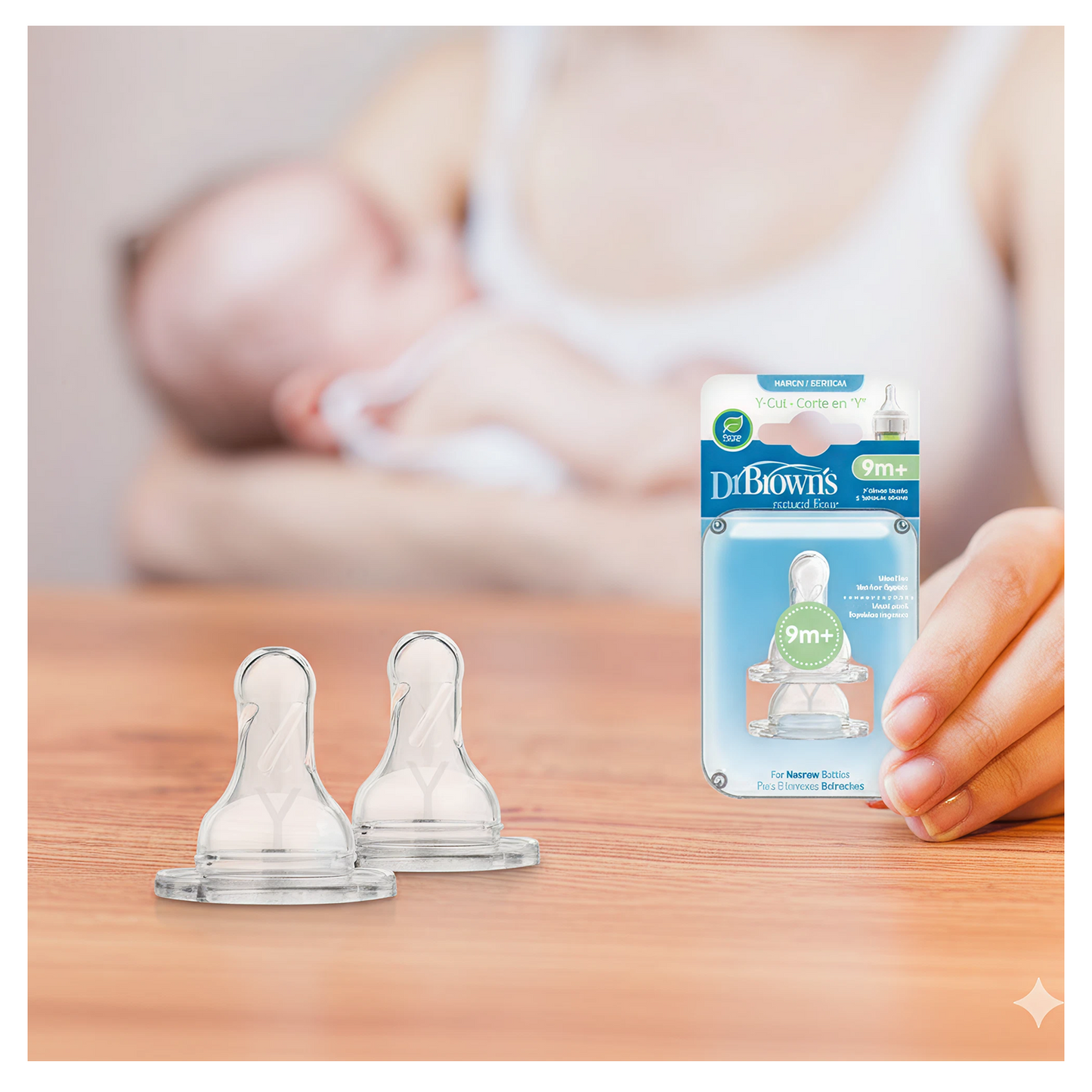 Dr.Brown's YCut Silicone Narrow Nipple 2Pc