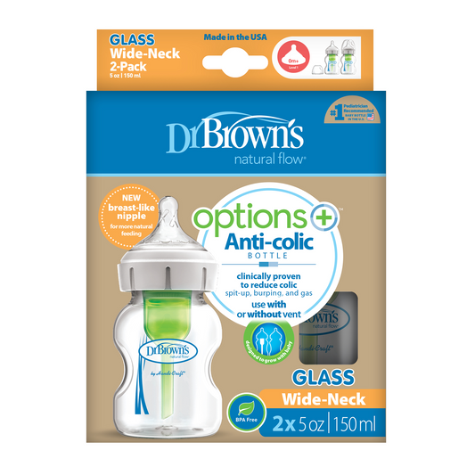 Dr.Brown's 5 oz/150 ml Glass WideNeck Options + Bottle 2Pc