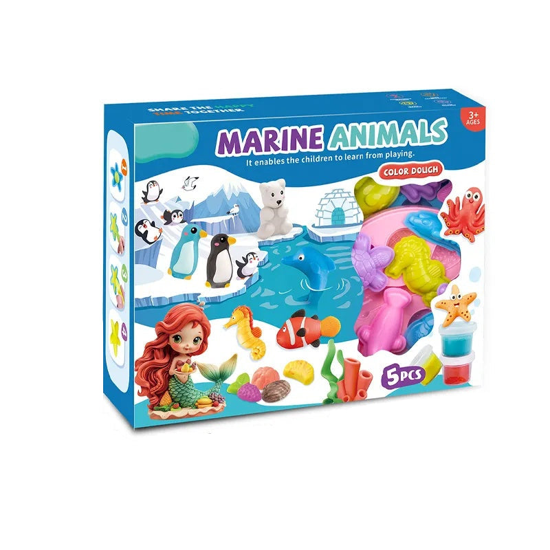 Marine Animals Color Dough Playset (5 Pieces)