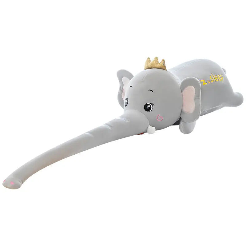 New Elephant Plush Toy Lying Pillow Pillow Crown Long Nose