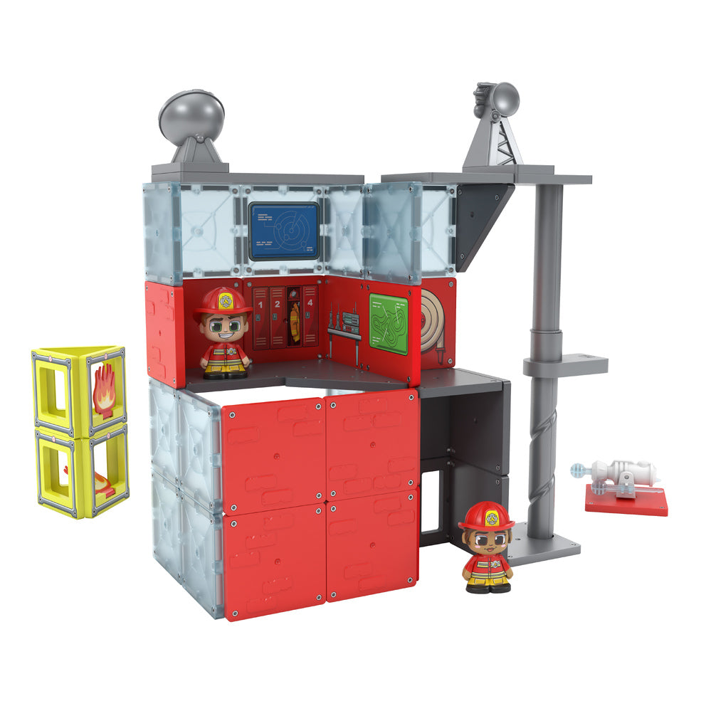 Tile Town Fire Station Magnetic Tiles Playset