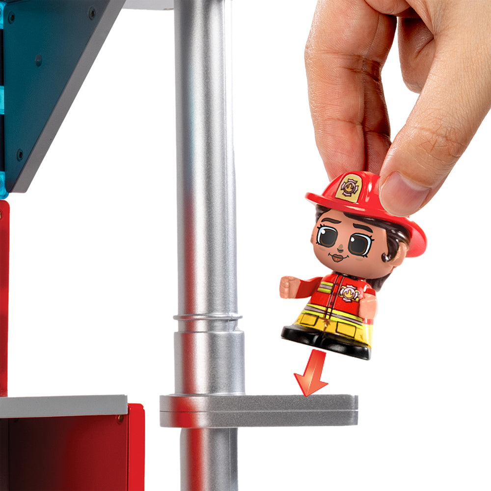 Tile Town Fire Station Magnetic Tiles Playset