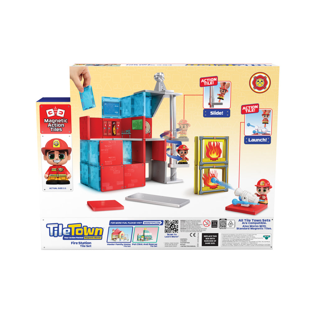 Tile Town Fire Station Magnetic Tiles Playset