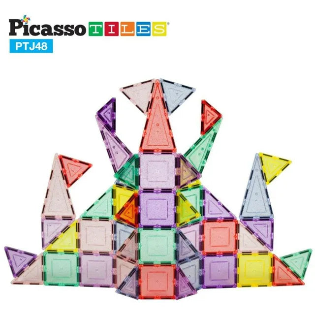 Picasso Tiles - Magnetic Pastel Glitter - 48 Pcs