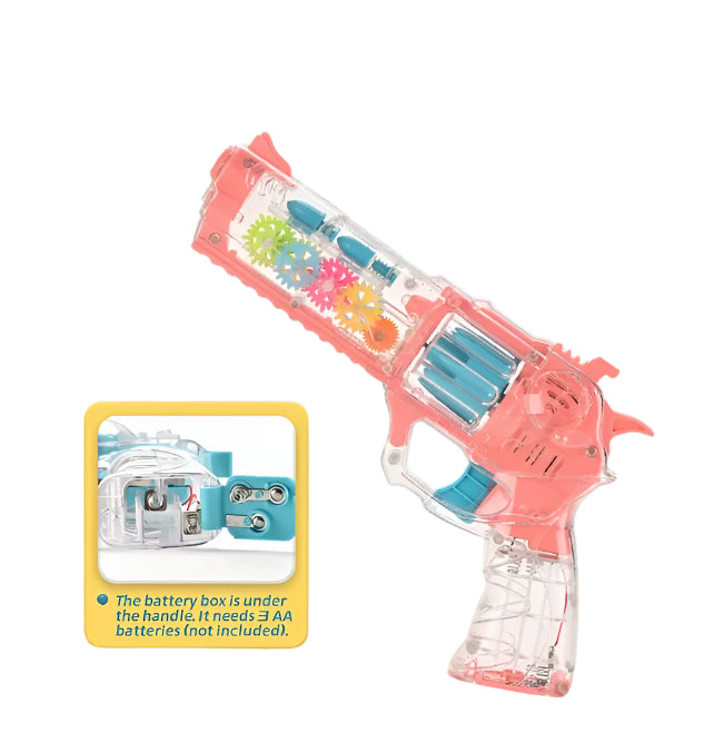 Mechanical Toys with Light and Music, Flashing Gear Gun