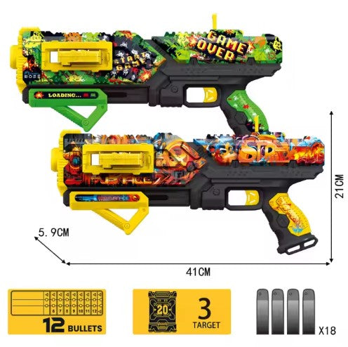 Soft Shooting Attacker Toy Gun Set Colorful Blaster Edition