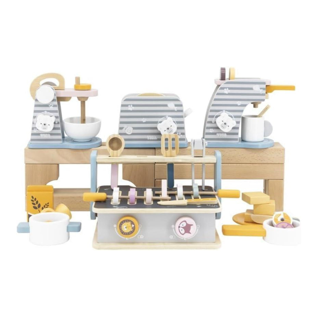 Foldable Wooden Stove & BBQ Set