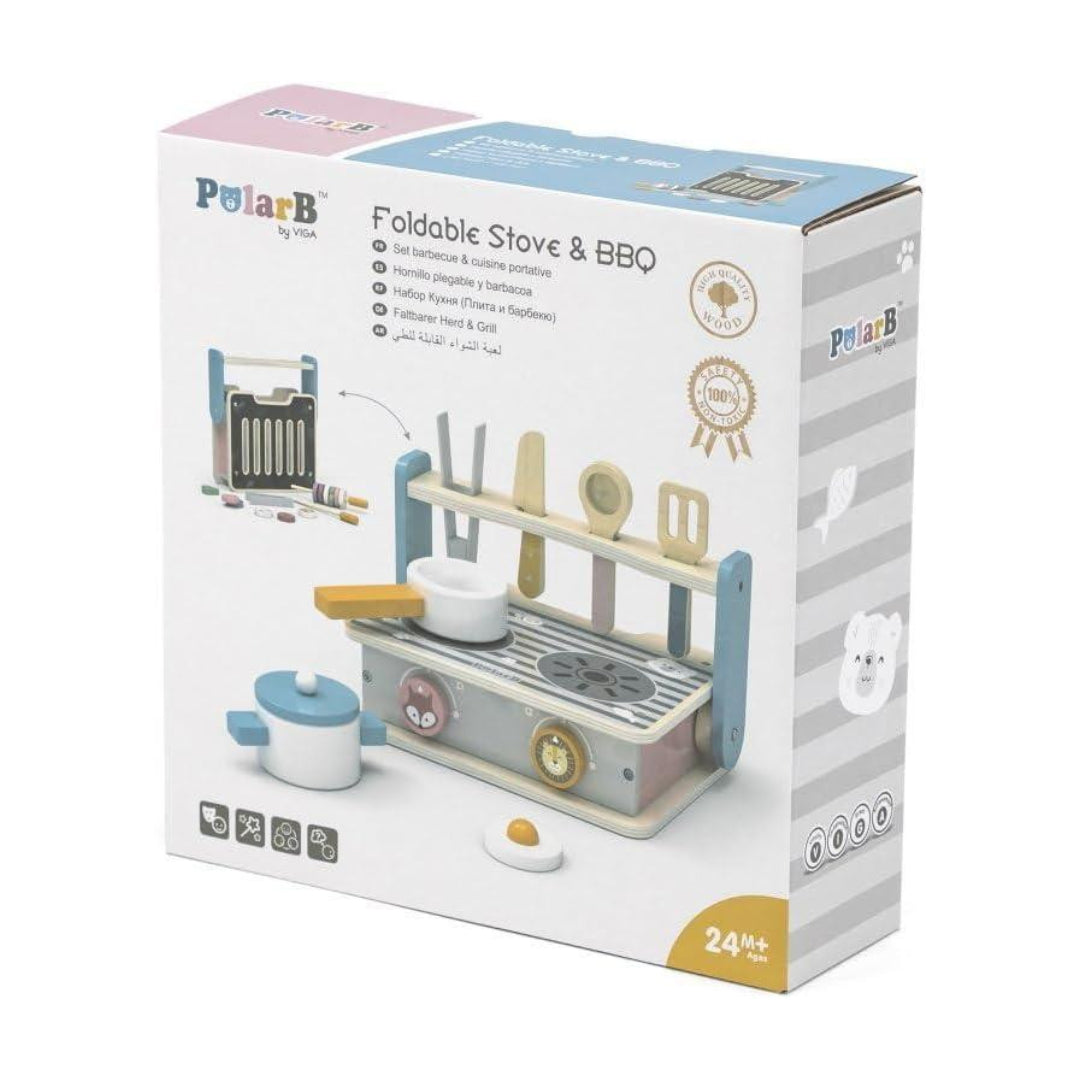 Foldable Wooden Stove & BBQ Set