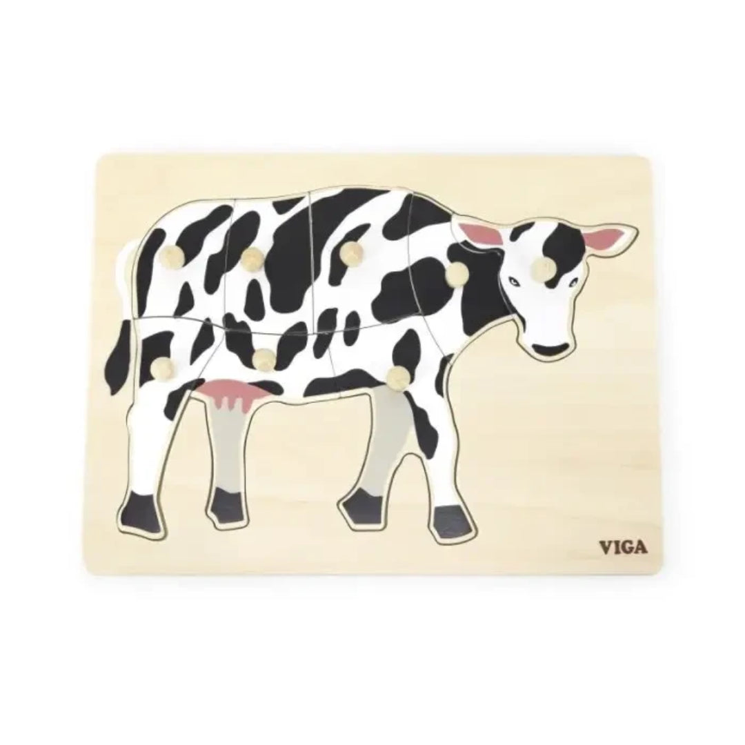 Viga Montessori Wooden Cow Puzzle