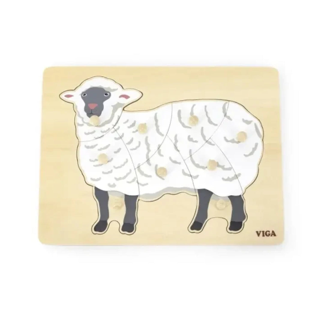 Viga Montessori Wooden Sheep Puzzle