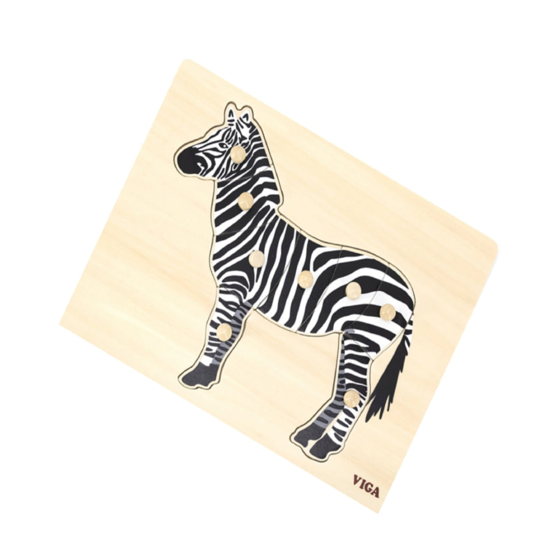 Viga Montessori Wooden Zebra Puzzle