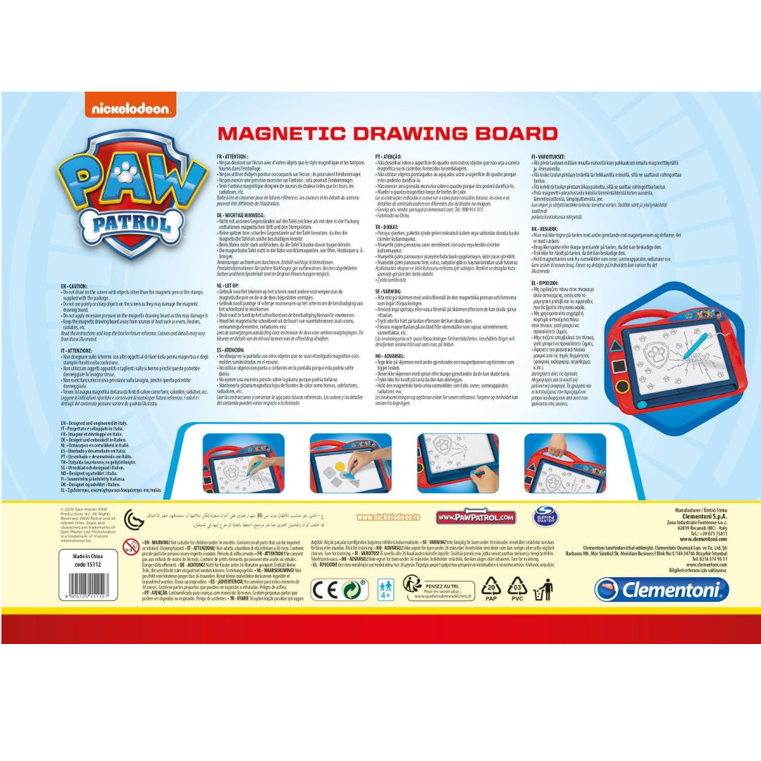 Clementoni -Paw Patrol Magnetic Drawing Board
