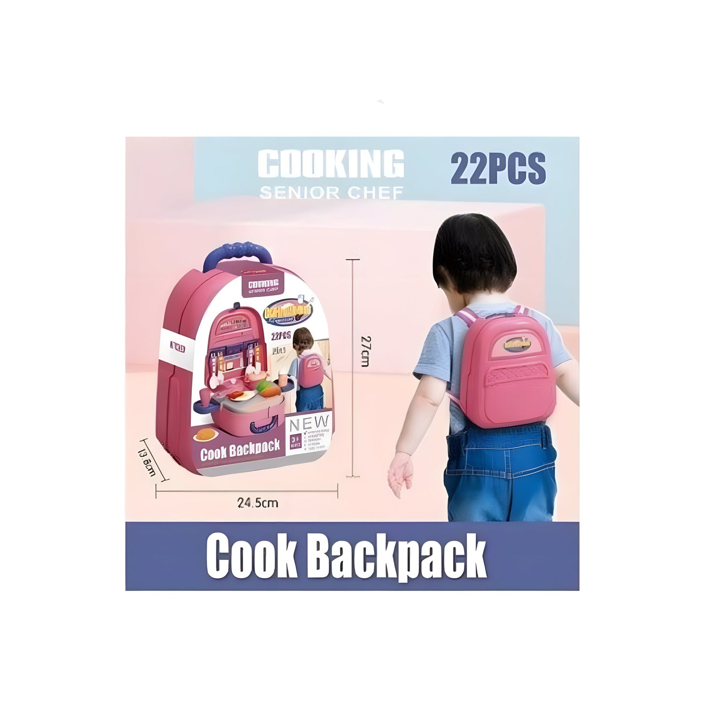 Kids Cooking Backpack Play Set – 22PCS