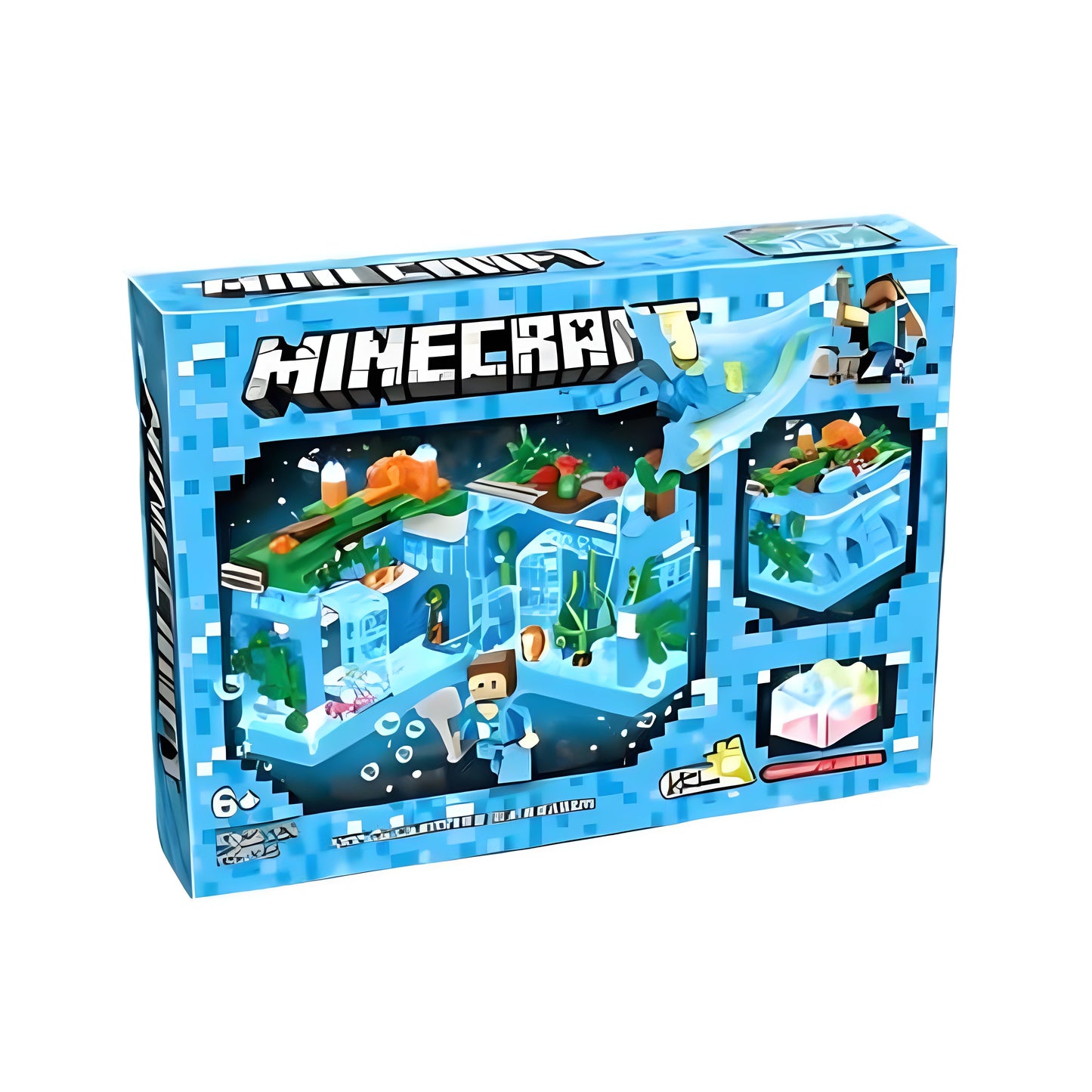 Minecraft-Themed Underwater Exploration Building Block Set – DIY Construction Toy for Kids