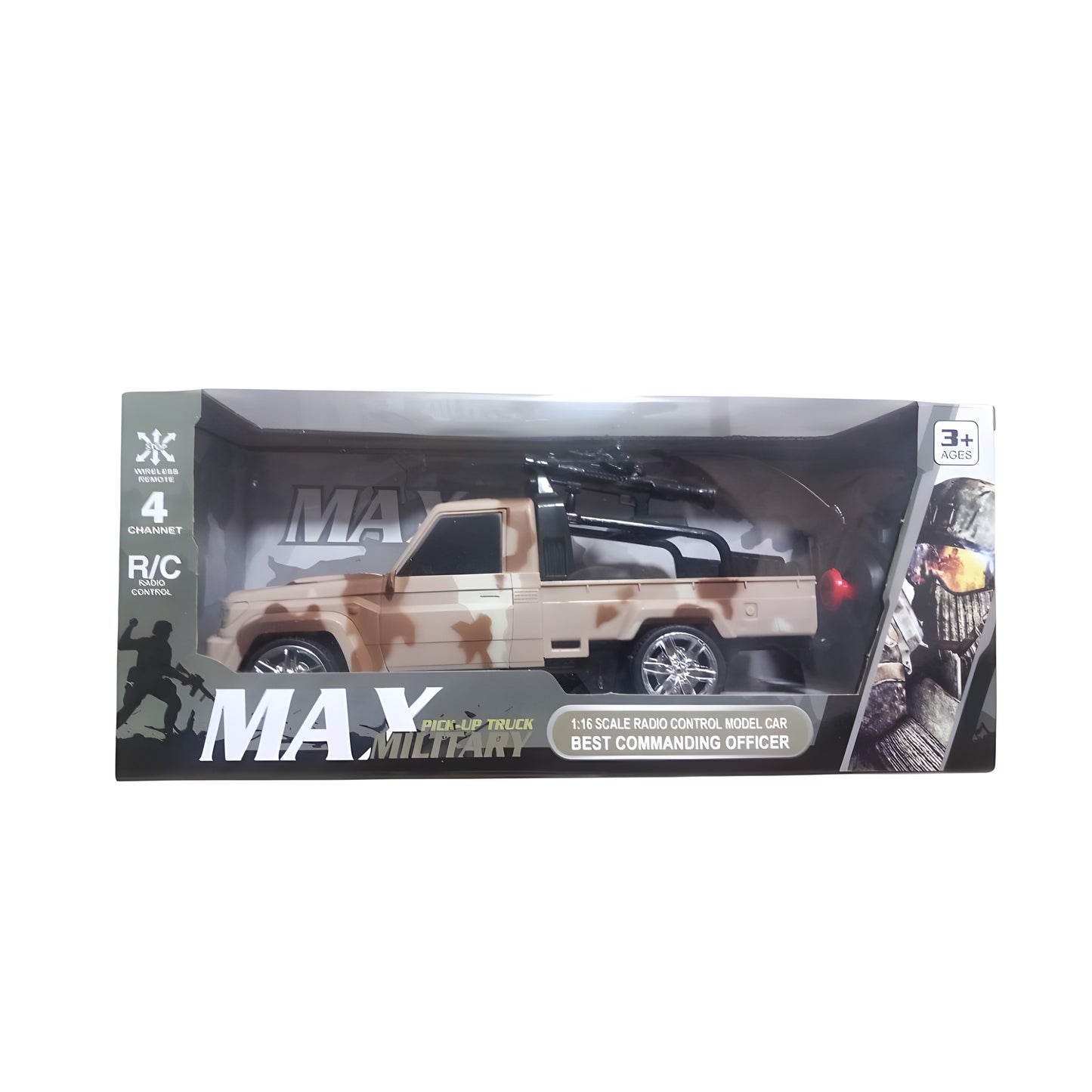 MAX Military Pick-Up Truck 1:16 Scale RC Model (4-Channel)