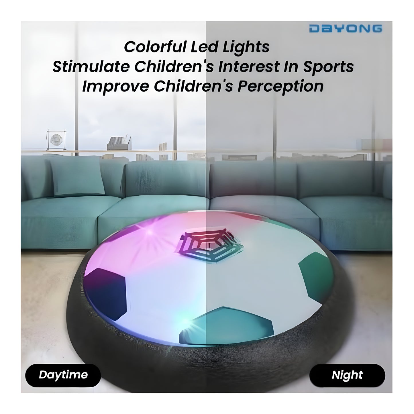 لعبة كرة كرة قدم كهربائية تعمل بالهواء مع LED