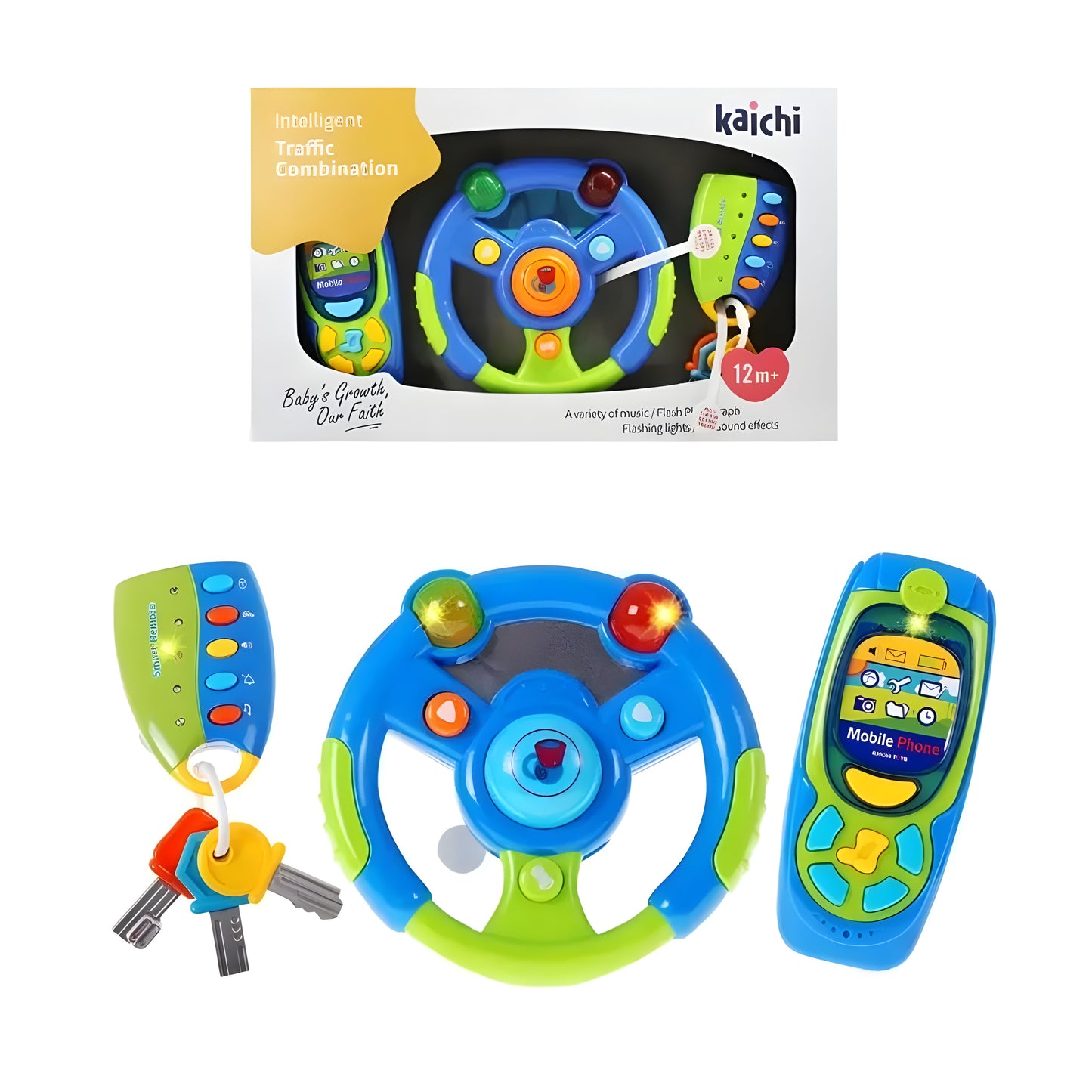 مجموعة سيارات الأطفال مفاتيح عجلة القيادة الهاتف المحمول