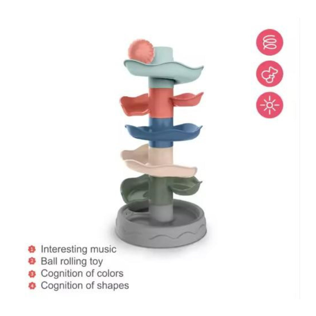 6 طبقة إسقاط ولفة دوامة لعبة كرة برج للطفل والطفل