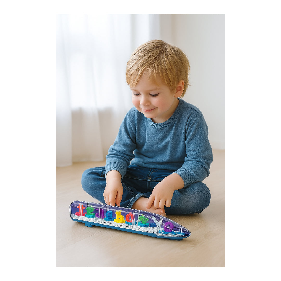 Transparent Musical Electric Gear Train Toy With 3d Light For Kids