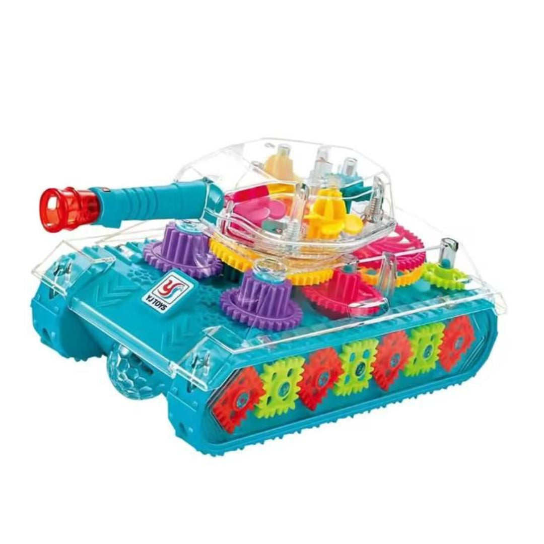 لعبة دبابة تروس شفافة للضوء للأطفال