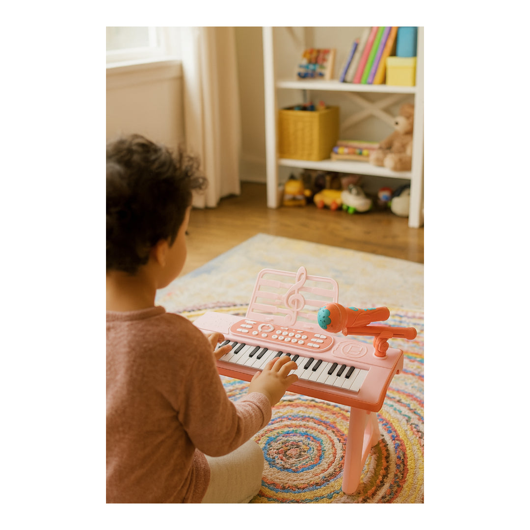 Electronic Musical Piano Keyboard With Microphone For Kids