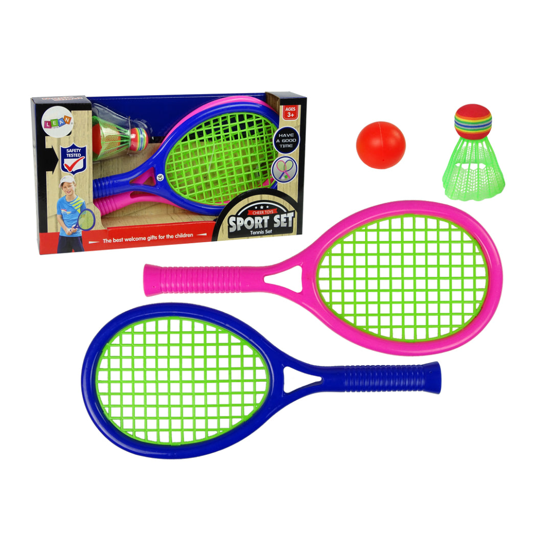 Children’s Outdoor Tennis Racket Sport Set – 2 Rackets with Ball & Shuttlecock
